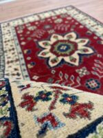 Kazak Handmade Rug Wool Red & Beige 145X95