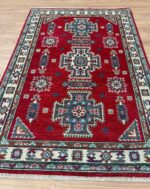 Kazak Handmade Rug Wool Red & Beige 154X104