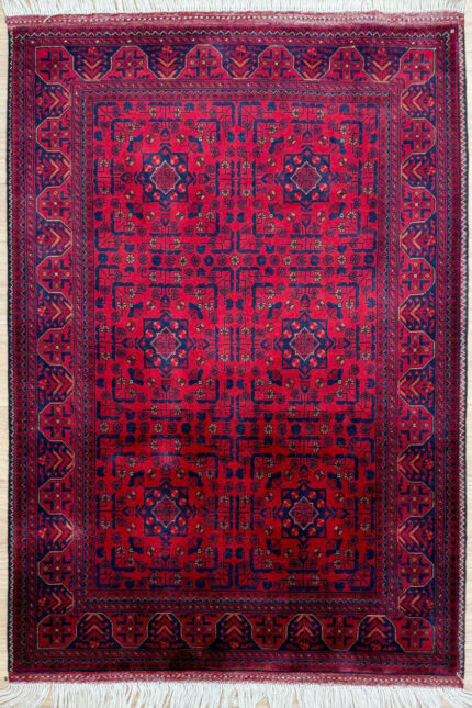 Khal Mohammadi Handmade Rug FIne Wool Red & Black 150X100