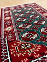 Pakistan Princess Bokhara Handmade Rug Wool Red & Green 163X96