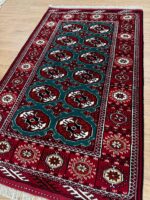 Pakistan Princess Bokhara Handmade Rug Wool Red & Green 163X96