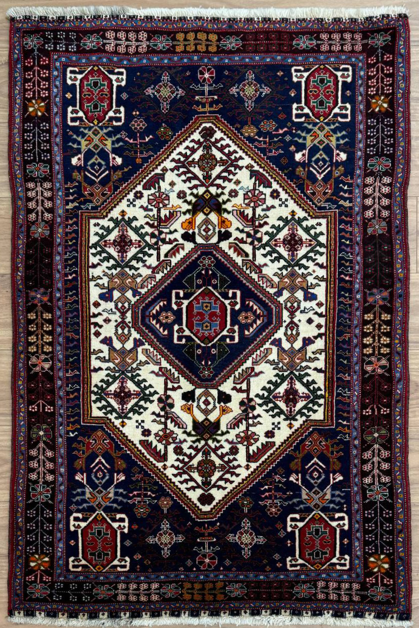 Persian Ghashghai Handmade Rug Wool Multi Colour 155X100 - Hojjati Art ...