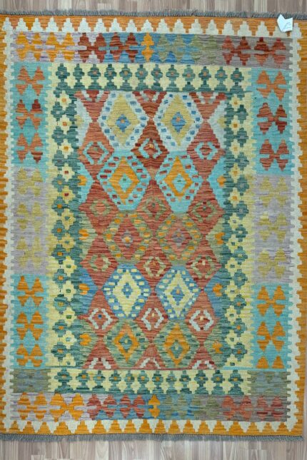 Persian Handmade Diamond Kilim Wool Multi Colour 210X154