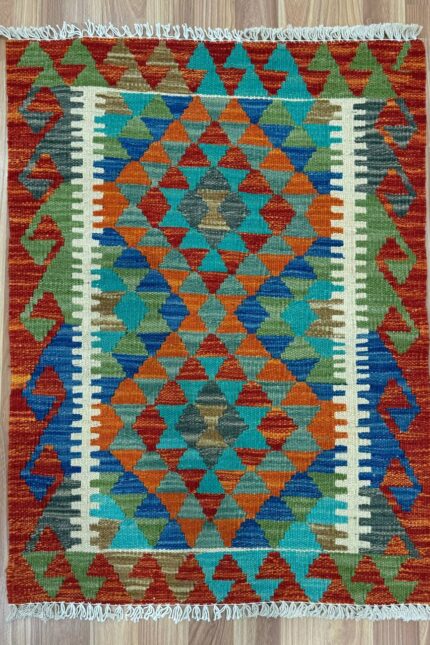 Persian Handmade Rug Kilim Wool Multi Colour 82X59