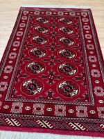 Persian Torkaman Handmade Rug Wool Red & Cream 160X105