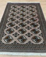 Persian Turkaman Handmade Rug Wool Black & Brown 150X100