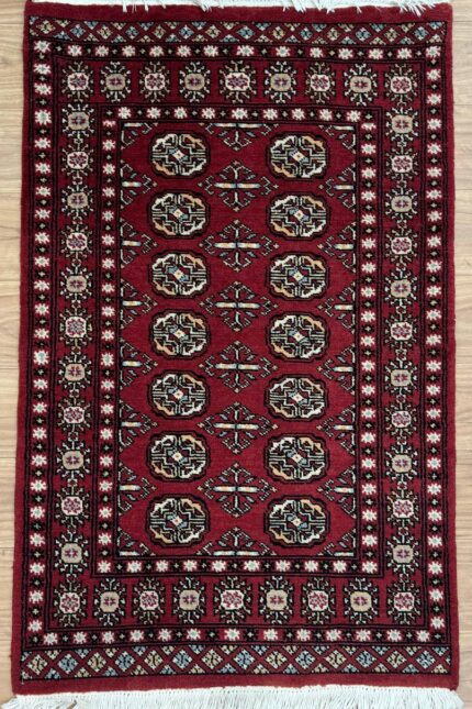 Princess Bokhara Handmade Rug Nz.Wool Red & Beige 151X96