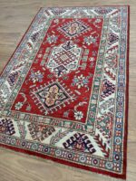 Super Kazak Handmade Rug Wool Red & Multi 144X104