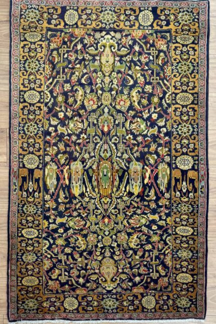 Tabriz Handmade Rug Wool Yellow & Navy Multi 165X100