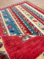 Afghan Kazak Handmade Rug Wool Multi Colour 150X100