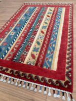 Afghan Kazak Handmade Rug Wool Multi Colour 150X100