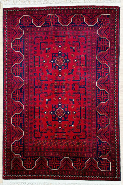 Afghan Khal Mohammadi Fine Wool Red & Black 192X150