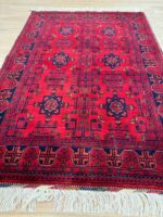 Afghan Khal Mohammadi Handmade Rug Belgium Wool Red & Black 150X100