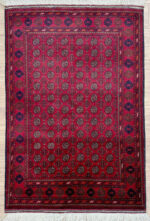 Afghan Khal Mohammadi Handmade Rug Belgium Wool Red & Black 157X104