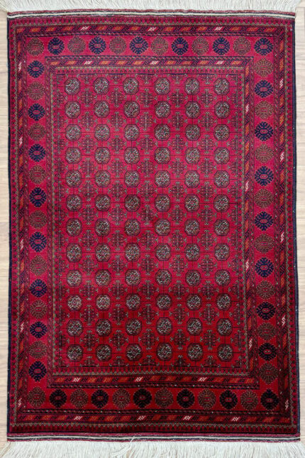 Afghan Khal Mohammadi Handmade Rug Belgium Wool Red & Black 157X104