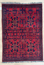 Afghan Khal Mohammadi Handmade Rug Wool Black & Red 150X100