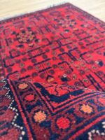 Afghan Khal Mohammadi Handmade Rug Wool Black & Red 150X100