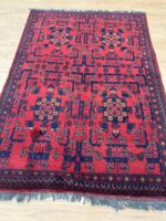 Afghan Khal Mohammadi Handmade Rug Wool Black & Red 150X100