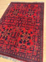 Afghan Khal Mohammadi Handmade Rug Wool Black & Red 150X100