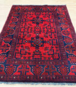 Afghan Khal Mohammadi Handmade Rug Wool Red & Black 145X102