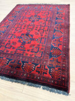 Afghan Khal Mohammadi Handmade Rug Wool Red & Black 145X102