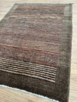 Afghan Stripe Handmade Rug Pure Wool Multi Colour 145X105