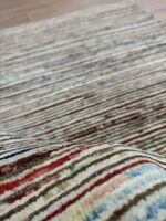 Afghan Stripe Handmade Rug Wool Multi Colour 145X100