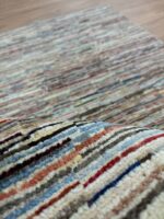 Afghan Stripe Handmade Rug Wool Multi Colour 154X97