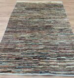 Afghan Stripe Handmade Rug Wool Multi Colour 154X97