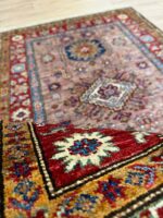 Afghan Super Kazak Handmade Rug Wool Multi Colour 155X101