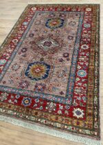 Afghan Super Kazak Handmade Rug Wool Multi Colour 155X101