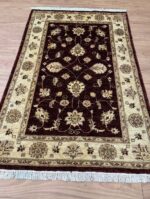 Afghan Vegetable Dye Handmade Rug Super Fine Wool Natural & Red 150X102