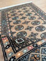 Pakistan Princess Bokhara Handmade Rug NZ Wool Beige & Black 148X92