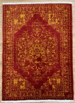 Persian Handmade Rug Wool Red & Yellow 140X103