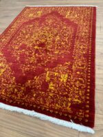 Persian Handmade Rug Wool Red & Yellow 140X103