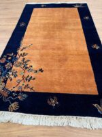 Persian Vase of Happiness Handmade Rug Wool Orange & Navy 160X92