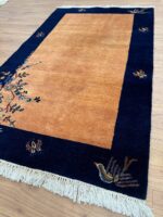 Persian Vase of Happiness Handmade Rug Wool Orange & Navy 160X92