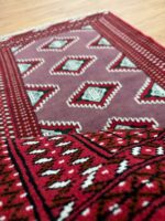 Turkman Handmade Rug Wool Red & Black 145X100