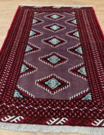 Turkman Handmade Rug Wool Red & Black 145X100