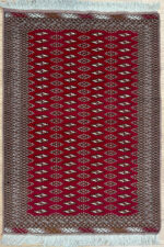 Turkman Handmade Rug Wool Red & Black 149X106