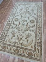 Afghan Choobi Garden Handmade Rug Wool Beige & Brown 205X114