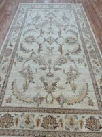 Afghan Choobi Garden Handmade Rug Wool Beige & Brown 205X114