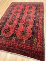 Afghan Khal Mohammadi Handmade Rug Wool Red & Black 182X126