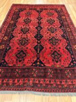 Afghan Khal Mohammadi Handmade Rug Wool Red & Black 182X126