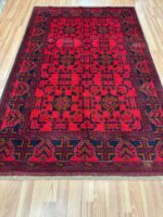 Afghan Khal Mohammadi Handmade Rug Wool Red & Black 194X126