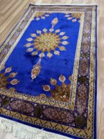 Kashmir Chelsea Handmade Rug Silk & Silk Navy Blue 124X80