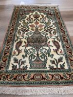 Kashmiri Garden Handmade Rug Silk & Silk Coral & Natural 100X69