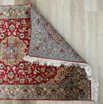 Kashmiri Garden Handmade Rug Silk & Silk Red & Beige 153X90