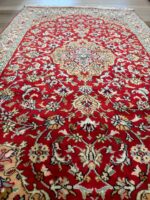 Kashmiri Garden Handmade Rug Silk & Silk Red & Beige 153X90