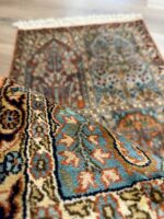 Kashmiri Tree of life Handmade Rug Silk & Silk Natural Colour 96X60